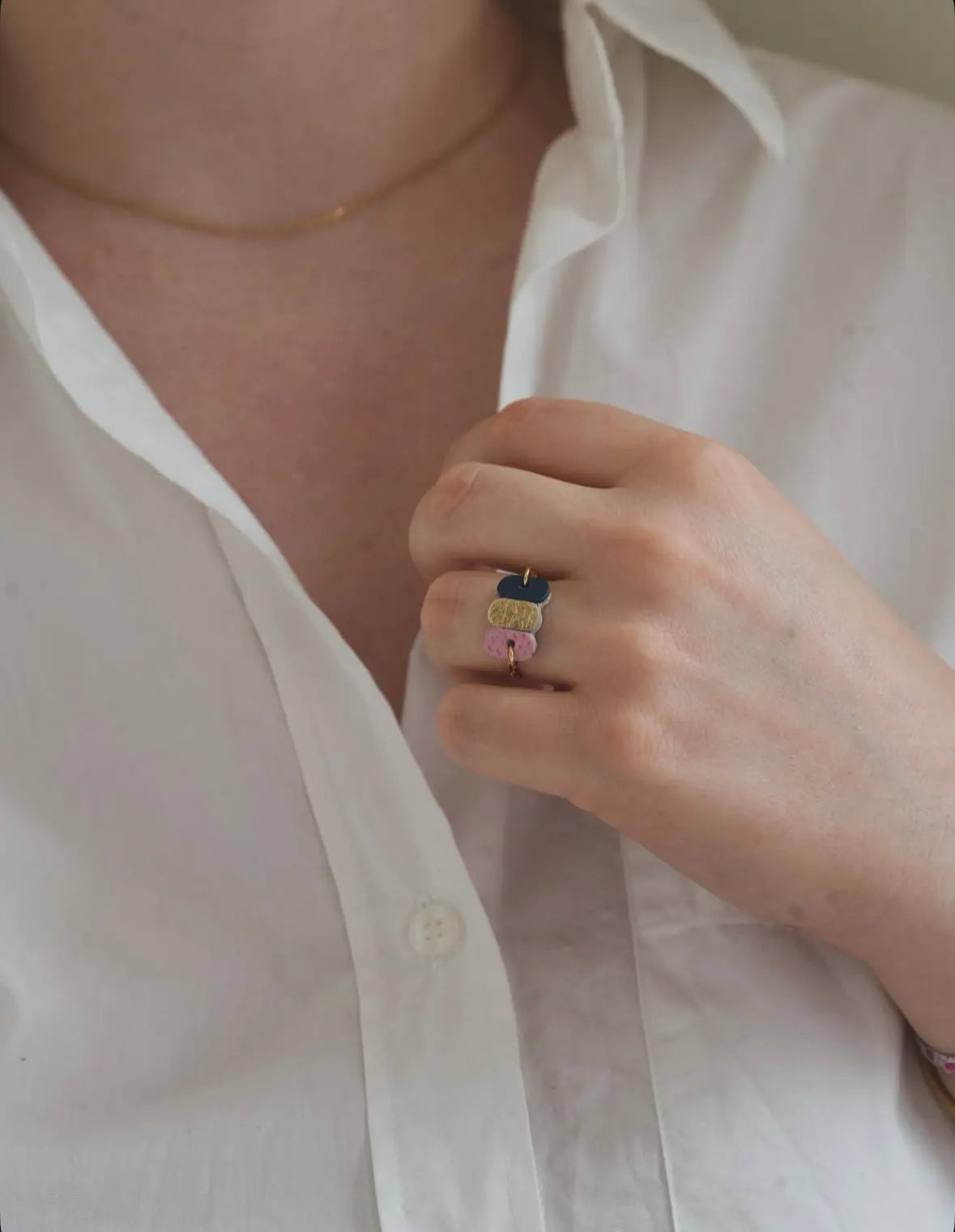 Bague tricolore souple - Maison Pevilia - Maison Pevilia