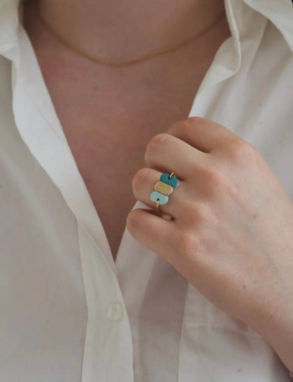 Bague tricolore souple - Maison Pevilia - Maison Pevilia