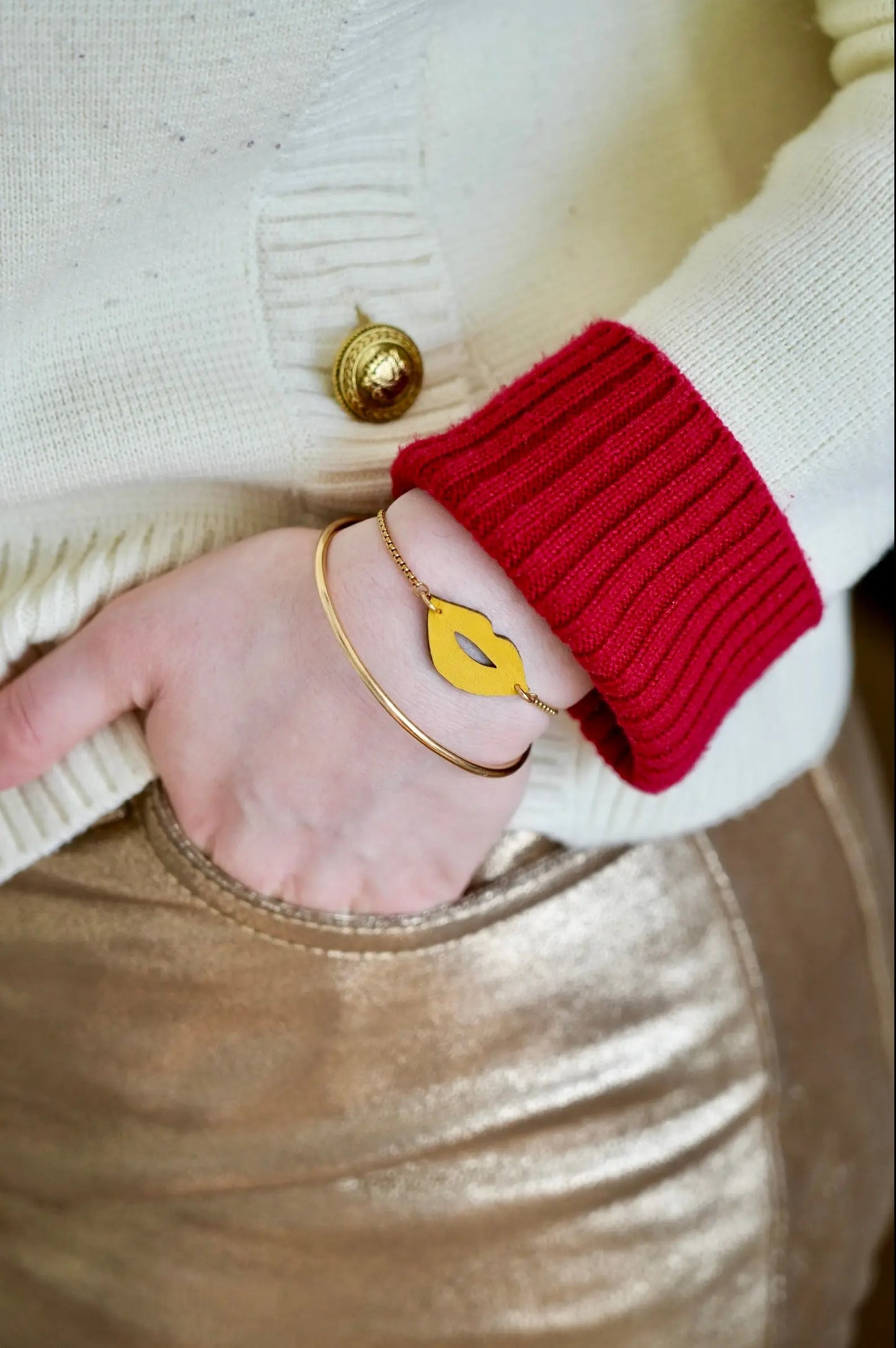 Bracelet chaîne Bouche - Maison Pevilia Maison Pevilia