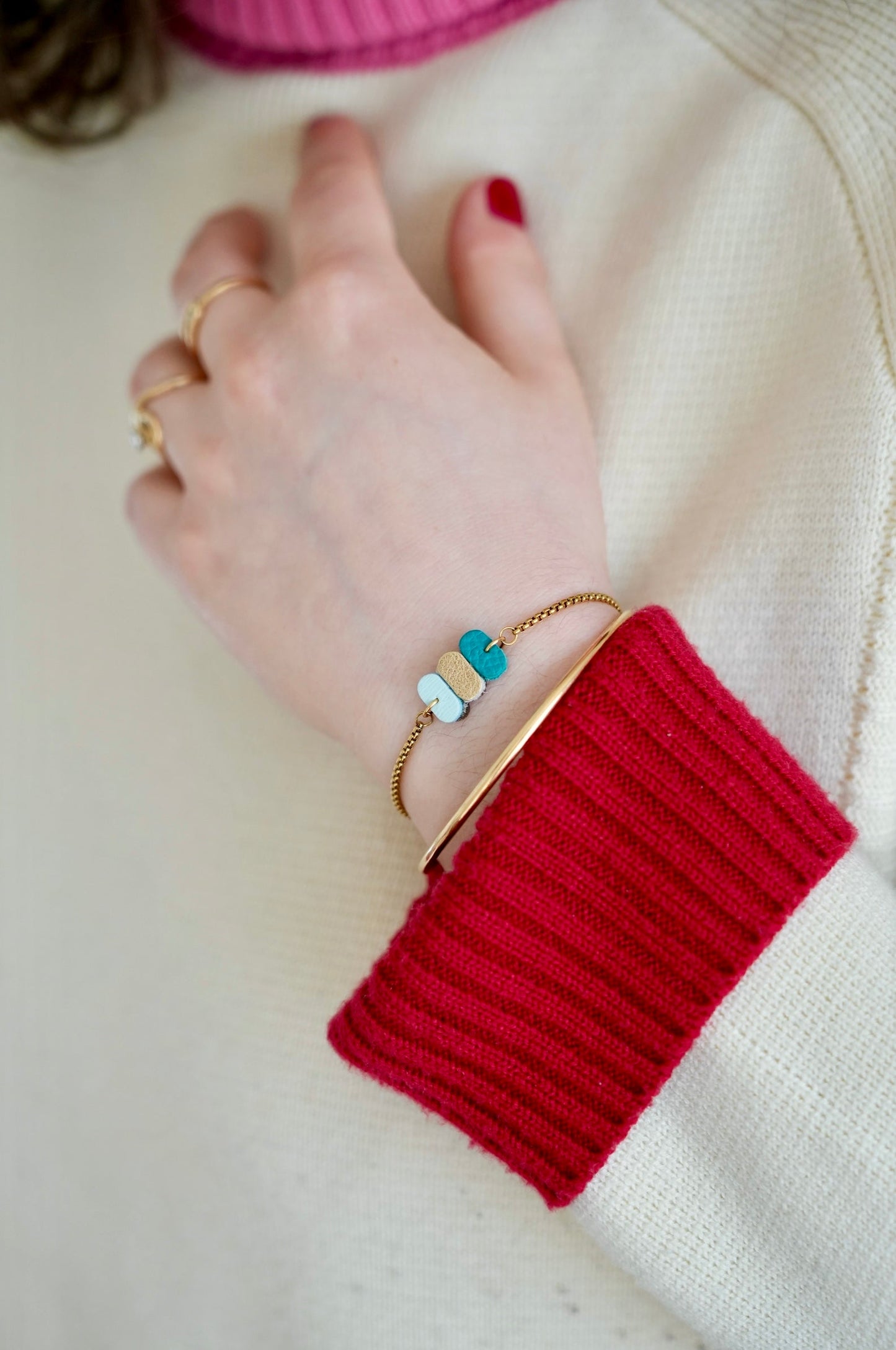 Bracelets chaîne tricolores - Maison Pevilia Maison Pevilia