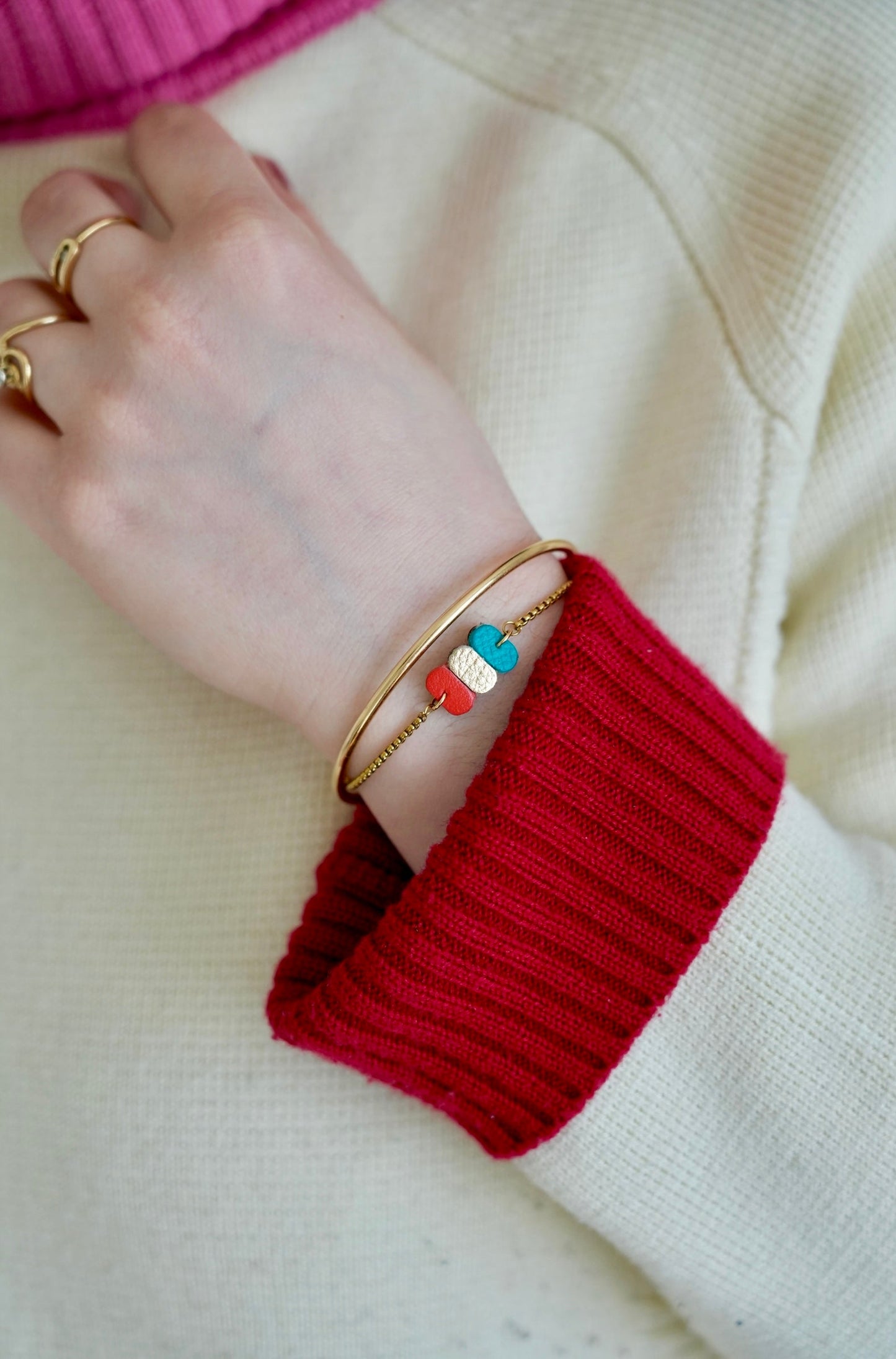 Bracelets chaîne tricolores - Maison Pevilia Maison Pevilia