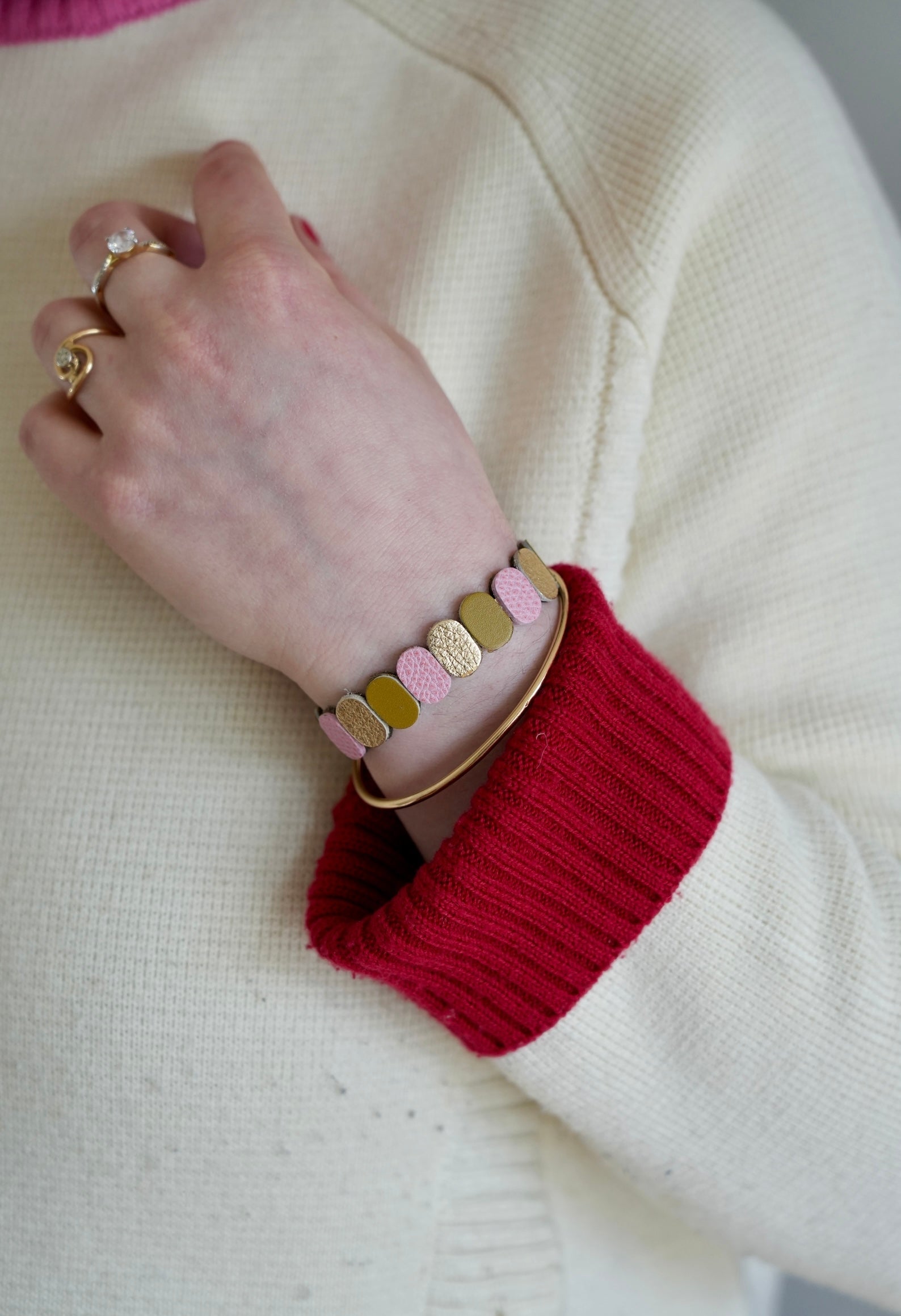 Bracelet tricolore en cuir - Maison Pevilia Maison Pevilia