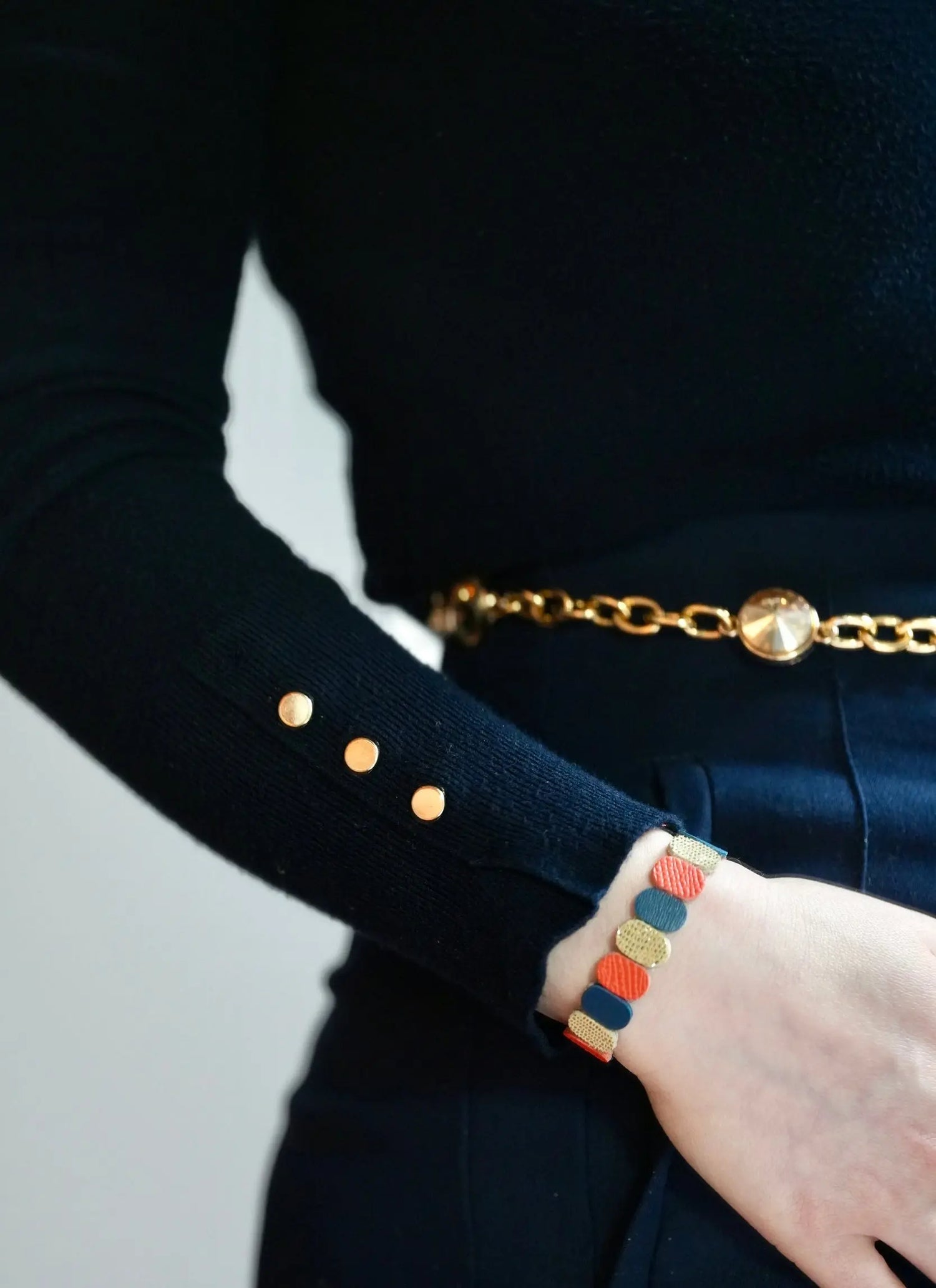 Bracelet tricolore cuir - Maison Pevilia 