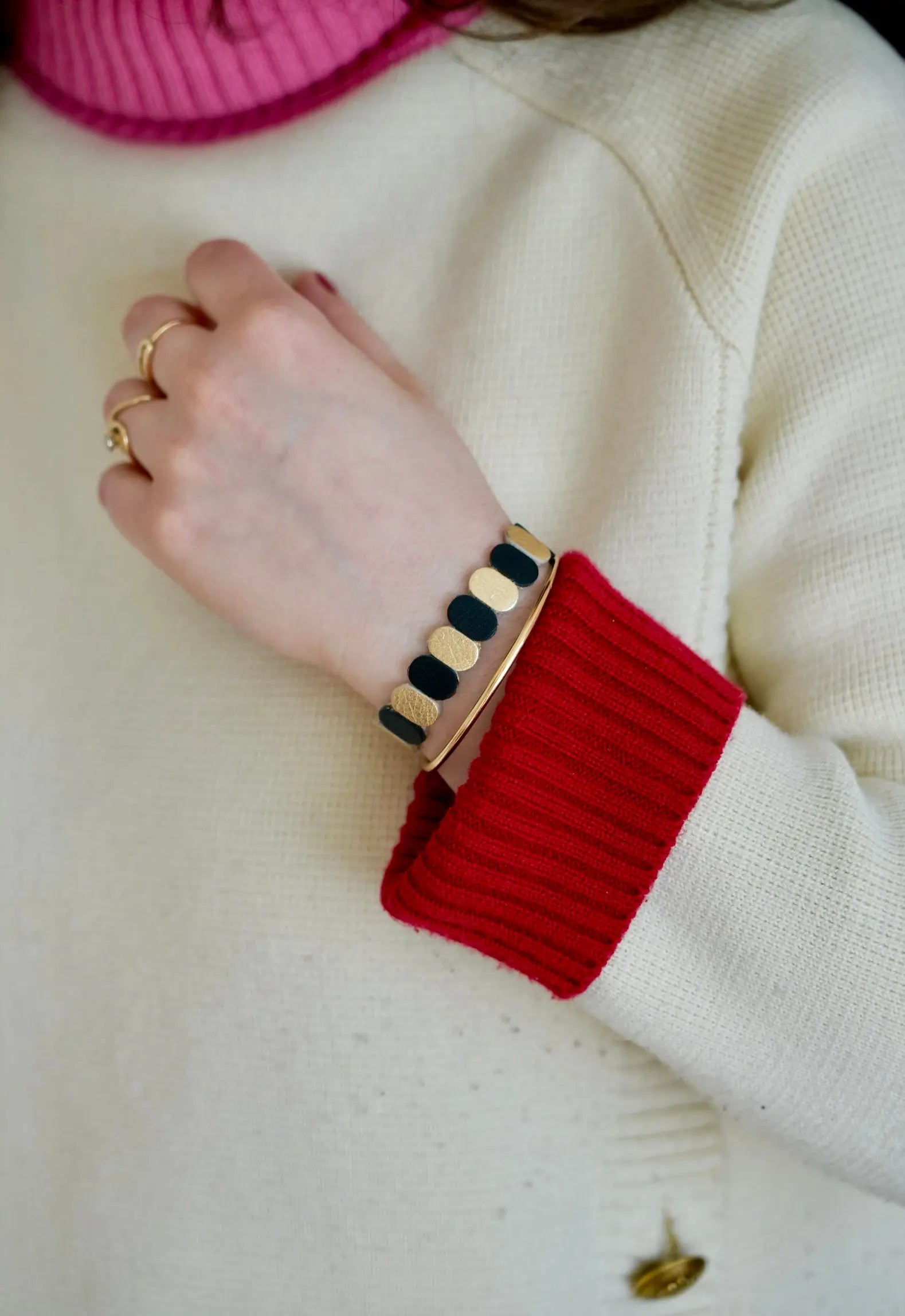 Bracelet tricolore en cuir - Maison Pevilia Maison Pevilia