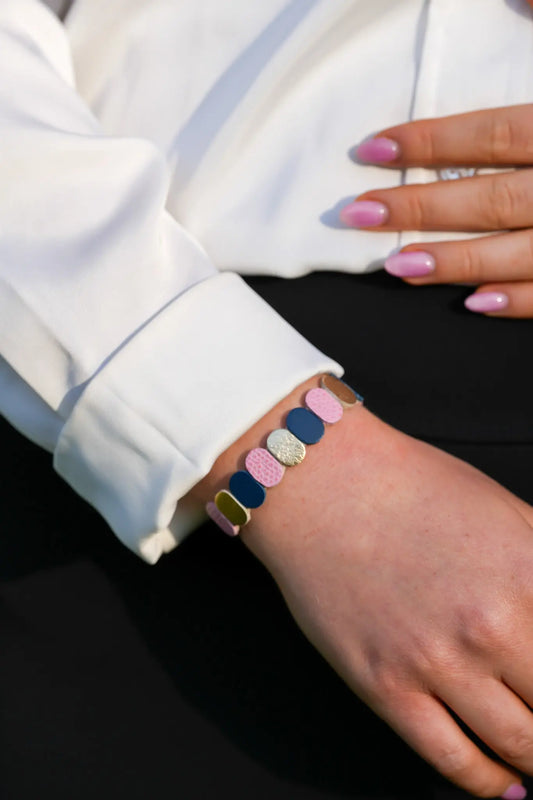 Bracelet tricolore en cuir - Maison Pevilia